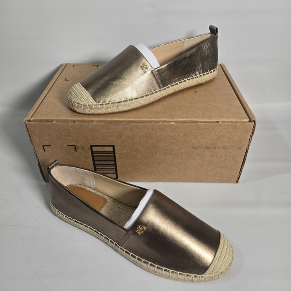 Lauren Ralph Lauren Shoes - Lauren Ralph Lauren Cameryn Espadrille 9.5 Aged Gold Canvas LRL Flat NIB ($125)